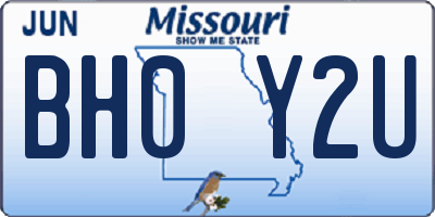 MO license plate BH0Y2U