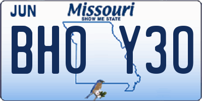MO license plate BH0Y3O