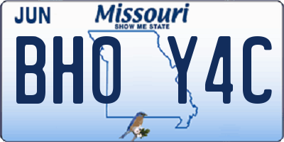 MO license plate BH0Y4C
