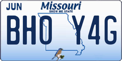 MO license plate BH0Y4G