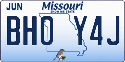 MO license plate BH0Y4J