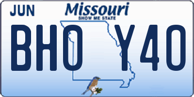 MO license plate BH0Y4O