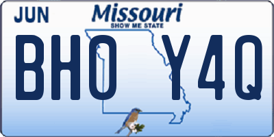 MO license plate BH0Y4Q