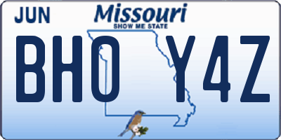MO license plate BH0Y4Z
