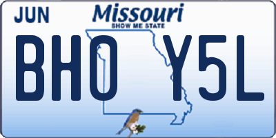 MO license plate BH0Y5L
