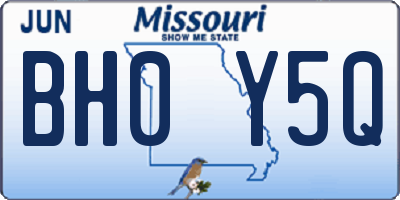MO license plate BH0Y5Q