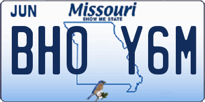 MO license plate BH0Y6M