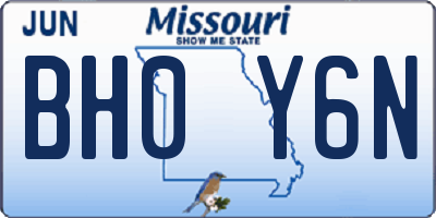 MO license plate BH0Y6N