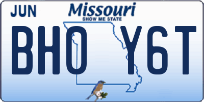 MO license plate BH0Y6T