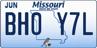 MO license plate BH0Y7L
