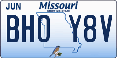 MO license plate BH0Y8V
