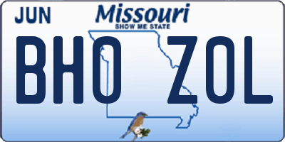MO license plate BH0Z0L