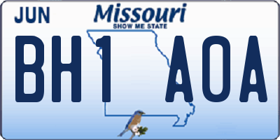 MO license plate BH1A0A