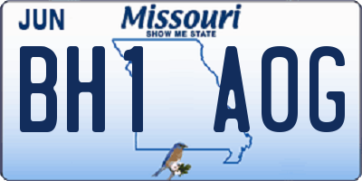 MO license plate BH1A0G