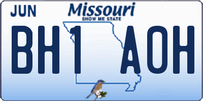 MO license plate BH1A0H