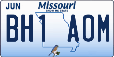 MO license plate BH1A0M