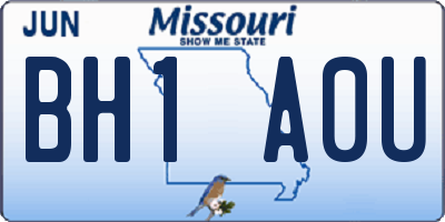 MO license plate BH1A0U