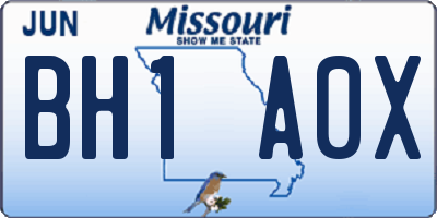 MO license plate BH1A0X