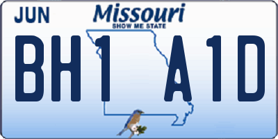 MO license plate BH1A1D