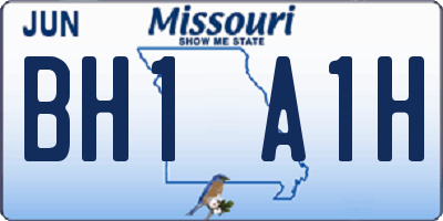 MO license plate BH1A1H