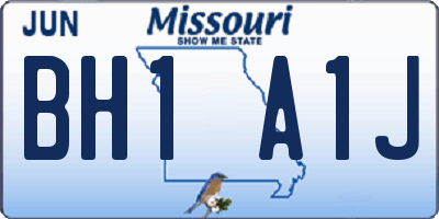 MO license plate BH1A1J