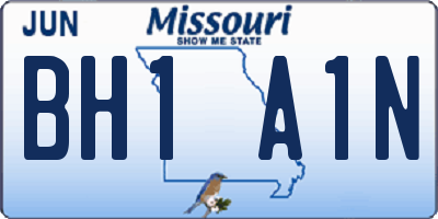 MO license plate BH1A1N