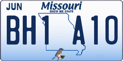 MO license plate BH1A1O