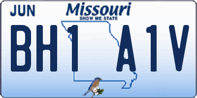 MO license plate BH1A1V