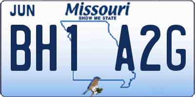 MO license plate BH1A2G