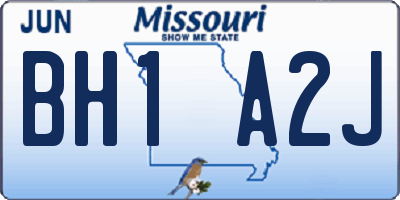 MO license plate BH1A2J