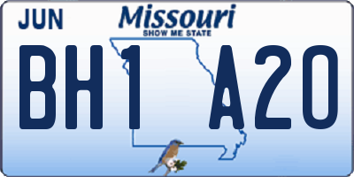 MO license plate BH1A2O