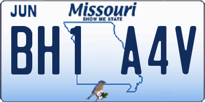 MO license plate BH1A4V