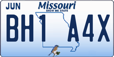 MO license plate BH1A4X
