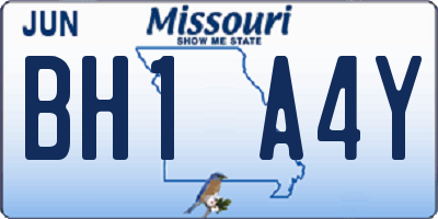 MO license plate BH1A4Y
