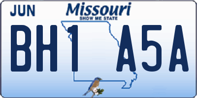 MO license plate BH1A5A