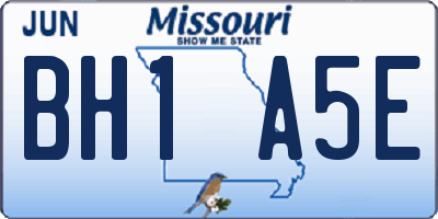 MO license plate BH1A5E