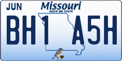 MO license plate BH1A5H