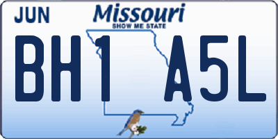MO license plate BH1A5L