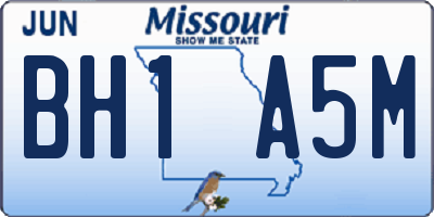 MO license plate BH1A5M