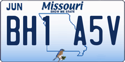 MO license plate BH1A5V