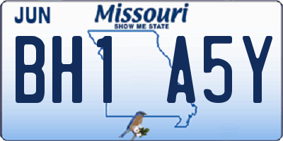 MO license plate BH1A5Y