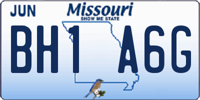 MO license plate BH1A6G