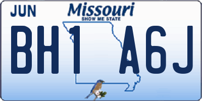 MO license plate BH1A6J