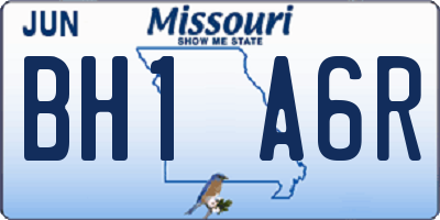 MO license plate BH1A6R