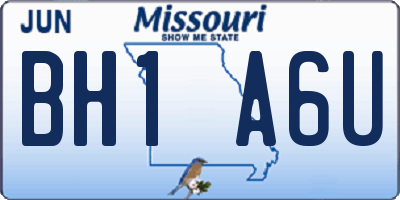 MO license plate BH1A6U