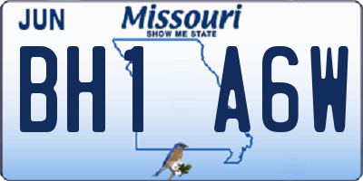 MO license plate BH1A6W