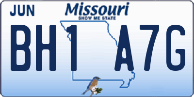 MO license plate BH1A7G
