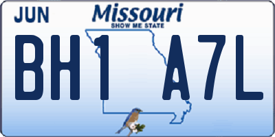 MO license plate BH1A7L