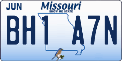 MO license plate BH1A7N