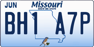 MO license plate BH1A7P